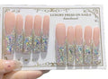 Handmade Extra Long Diamond press on nails